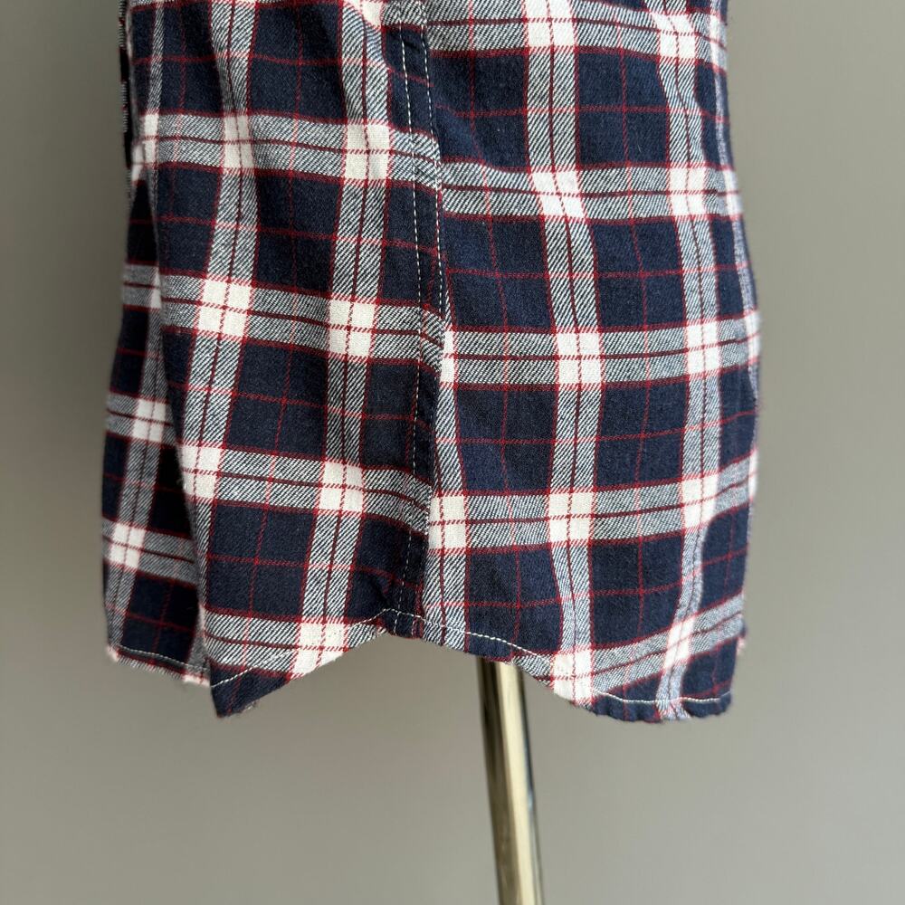 Grace in LA Embroidered Western shirt - Blue Plaid Boho Floral Cowgirl Size S - Picture 14 of 15